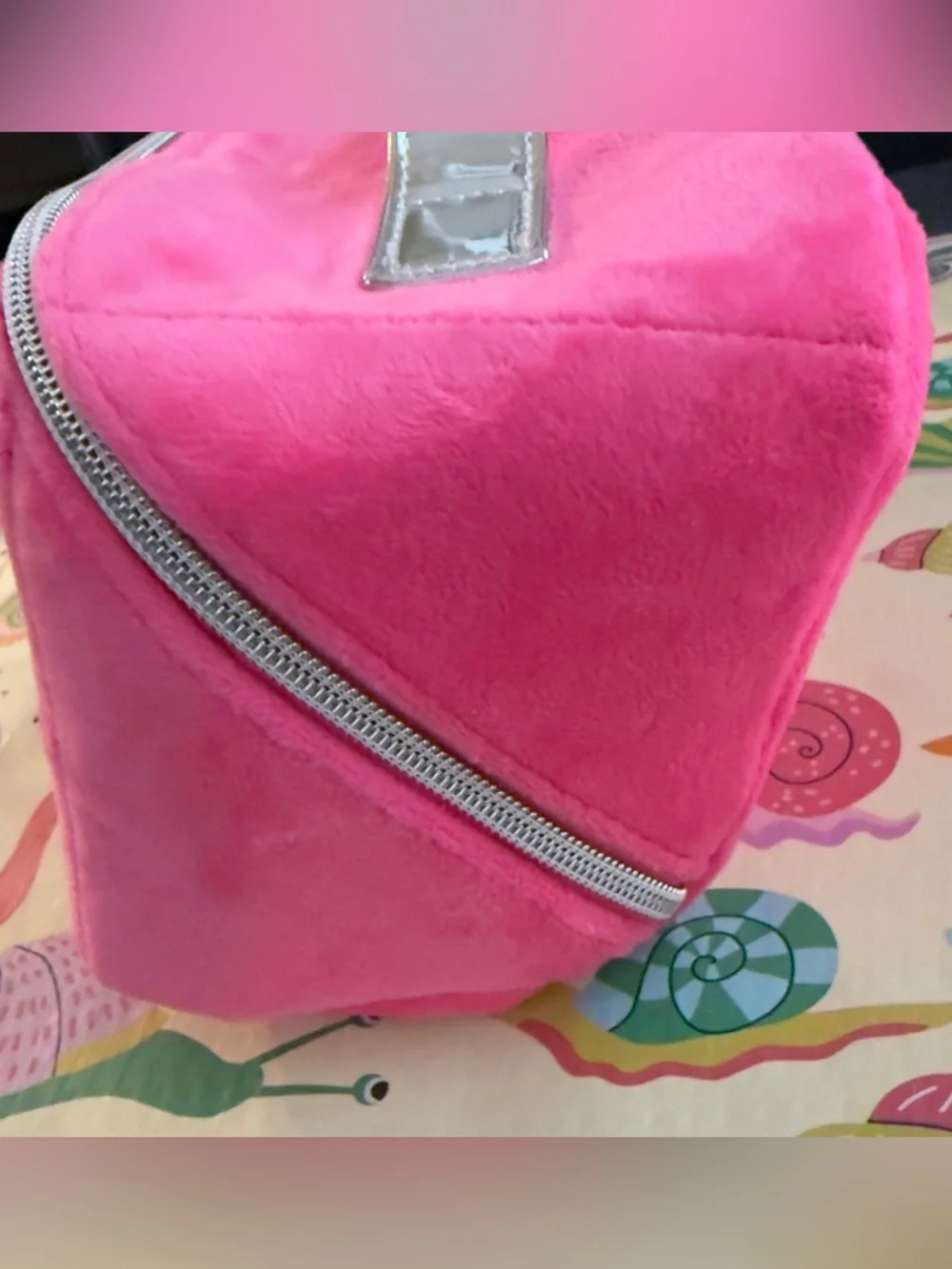 Juicy Couture Hot Pink Velour Cosmetic Bag Makeup Case NWT